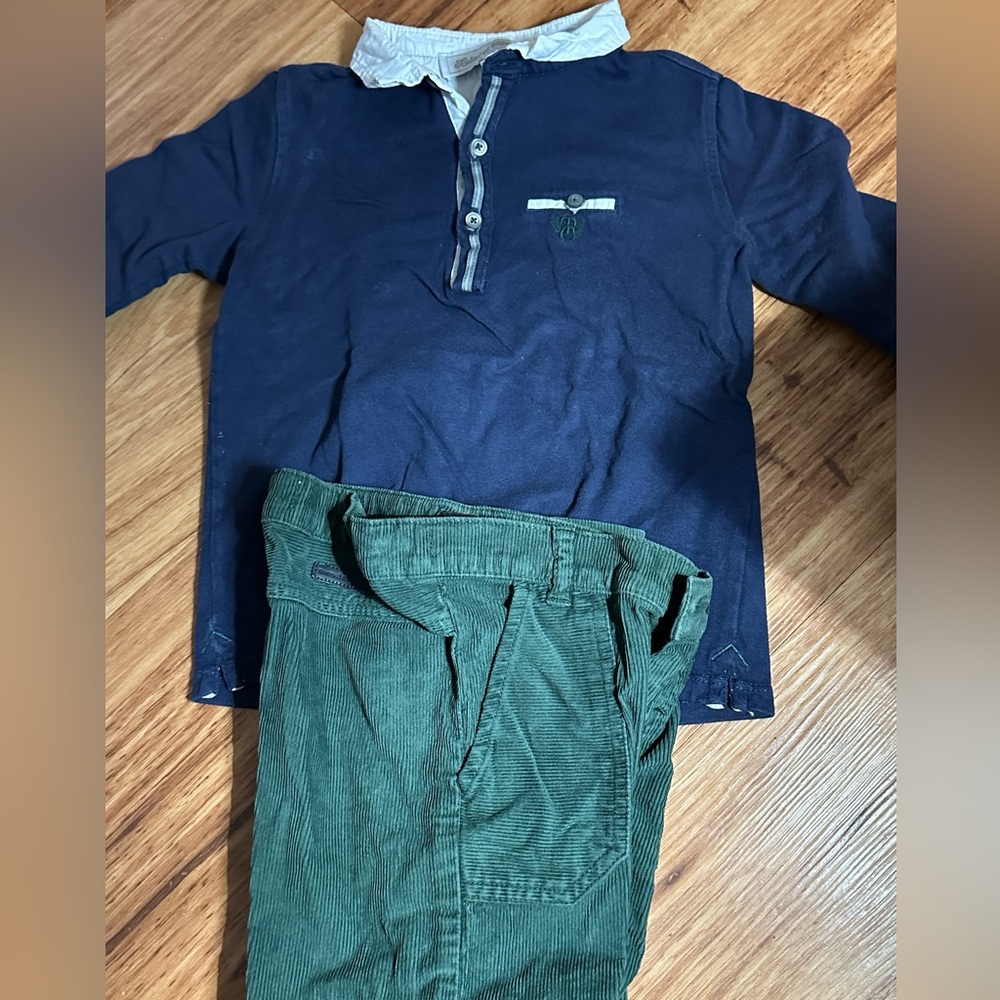 Tartine et Chocolat Adorable 2-piece set Pants and Polo Shirt Size 4